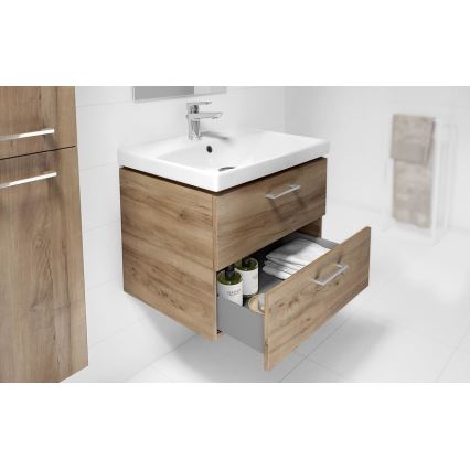 Cersanit S801-153-DSM - Armário suspenso para casa de banho com bacia ELIS 46x50 cm nogueira