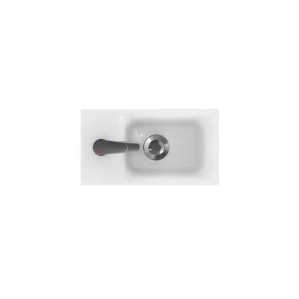 Cersanit S801-218-DSM - Armário suspenso para casa de banho com lavatório MODUO SLIM 40 cm branco brilhante