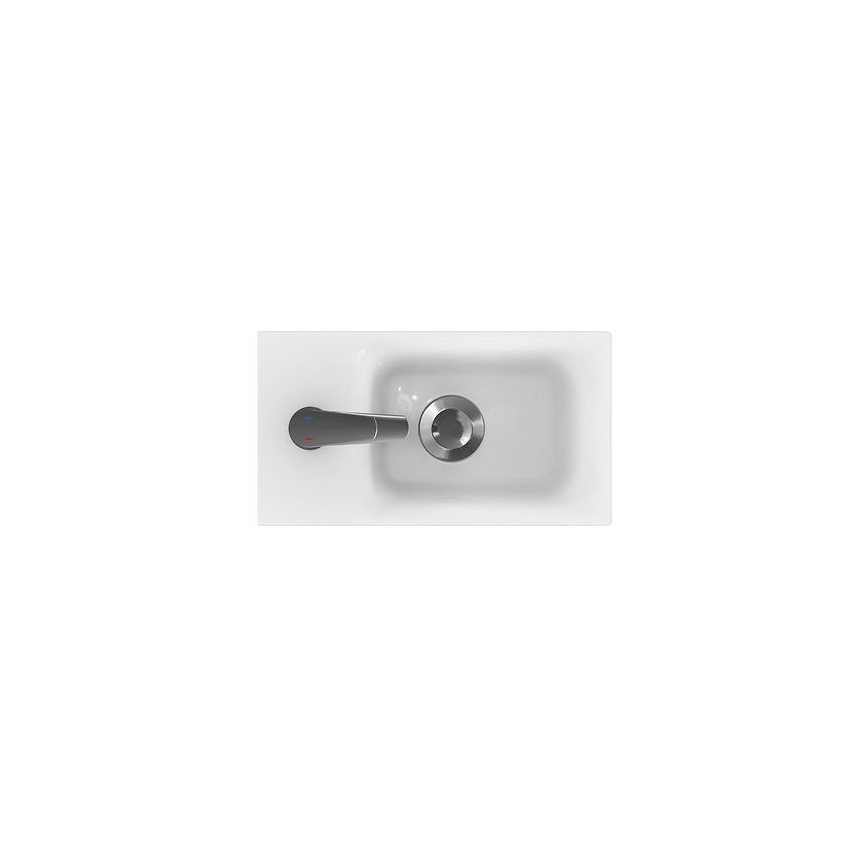 Cersanit S801-218-DSM - Armário suspenso para casa de banho com lavatório MODUO SLIM 40 cm branco brilhante