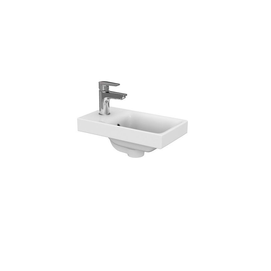 Cersanit S801-218-DSM - Armário suspenso para casa de banho com lavatório MODUO SLIM 40 cm branco brilhante