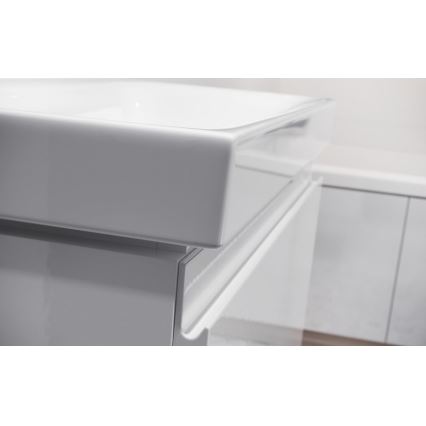Cersanit S801-221-DSM - Armário suspenso para casa de banho com bacia MEDDIE 62x80 cm branco brilhante