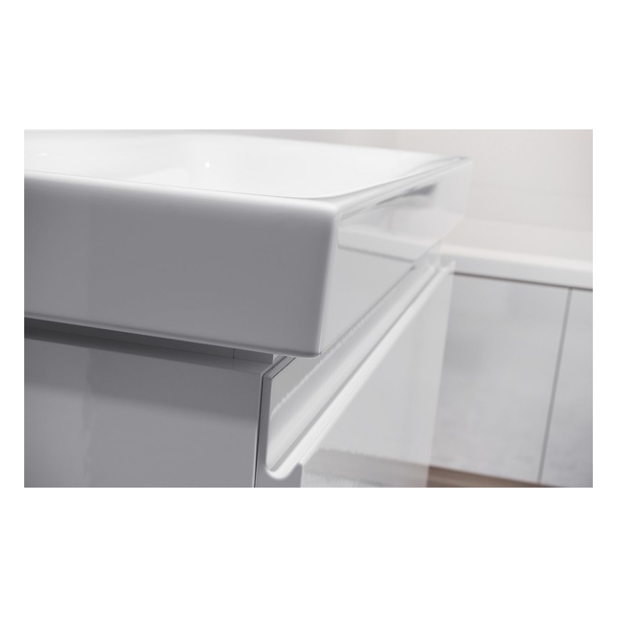 Cersanit S801-221-DSM - Armário suspenso para casa de banho com bacia MEDDIE 62x80 cm branco brilhante