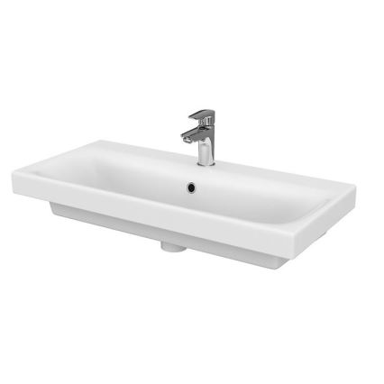 Cersanit S801-221-DSM - Armário suspenso para casa de banho com bacia MEDDIE 62x80 cm branco brilhante