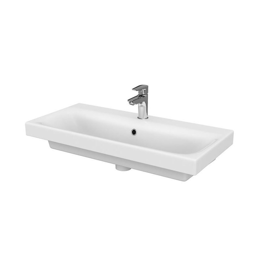 Cersanit S801-221-DSM - Armário suspenso para casa de banho com bacia MEDDIE 62x80 cm branco brilhante