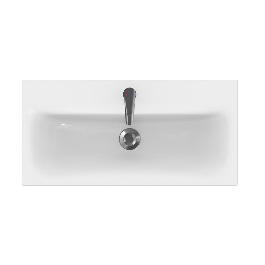 Cersanit S801-221-DSM - Armário suspenso para casa de banho com bacia MEDDIE 62x80 cm branco brilhante