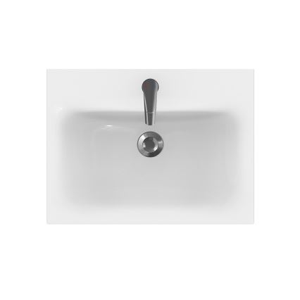 Cersanit S801-223-DSM - Armário de banheiro suspenso com lavatório MODUO 62x60 cm branco brilhante