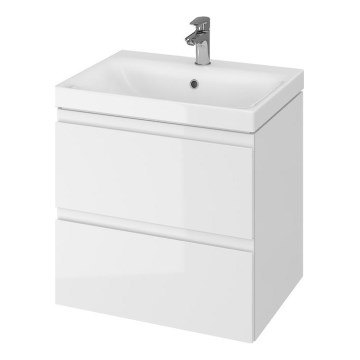 Cersanit S801-223-DSM - Armário suspenso para casa de banho com bacia MEDDIE 62x60 cm branco brilhante