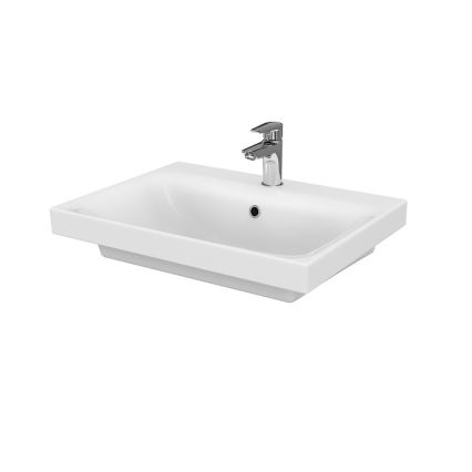 Cersanit S801-223-DSM - Armário suspenso para casa de banho com bacia MEDDIE 62x60 cm branco brilhante