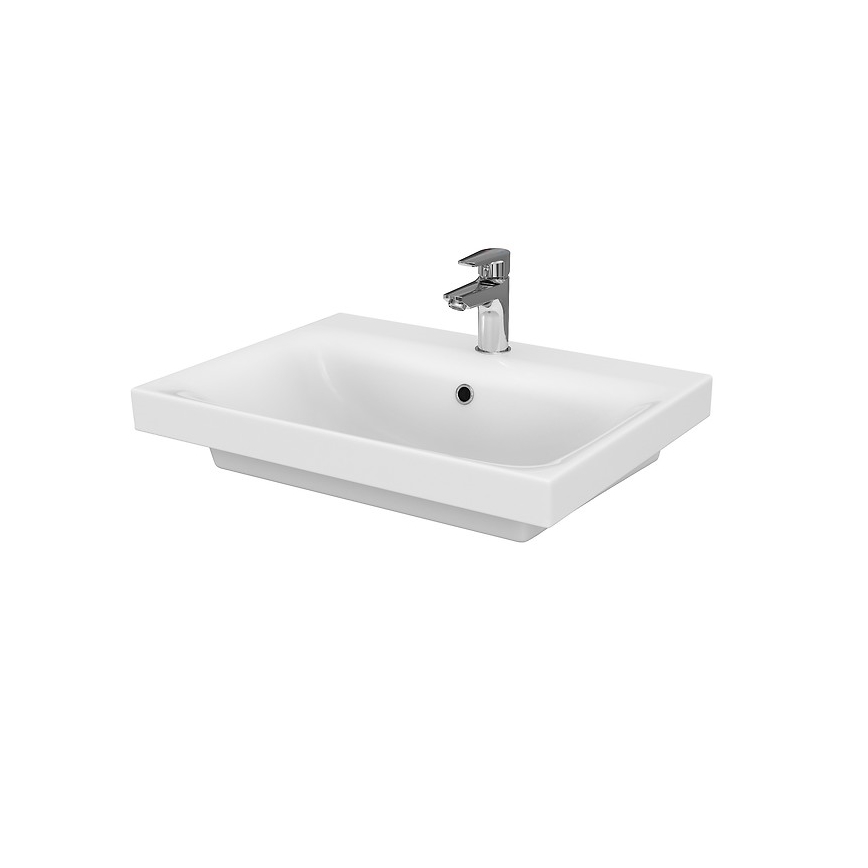 Cersanit S801-223-DSM - Armário suspenso para casa de banho com bacia MEDDIE 62x60 cm branco brilhante