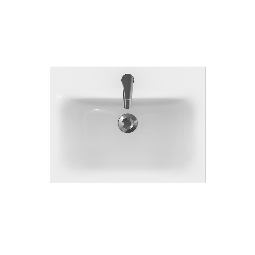 Cersanit S801-223-DSM - Armário suspenso para casa de banho com bacia MEDDIE 62x60 cm branco brilhante