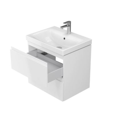 Cersanit S801-223-DSM - Armário suspenso para casa de banho com bacia MEDDIE 62x60 cm branco brilhante