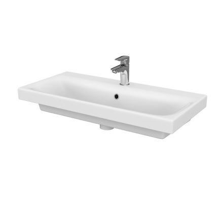 Cersanit S801-225-DSM - Armário suspenso para casa de banho com bacia MEDA SLIM 62x80 cm branco brilhante