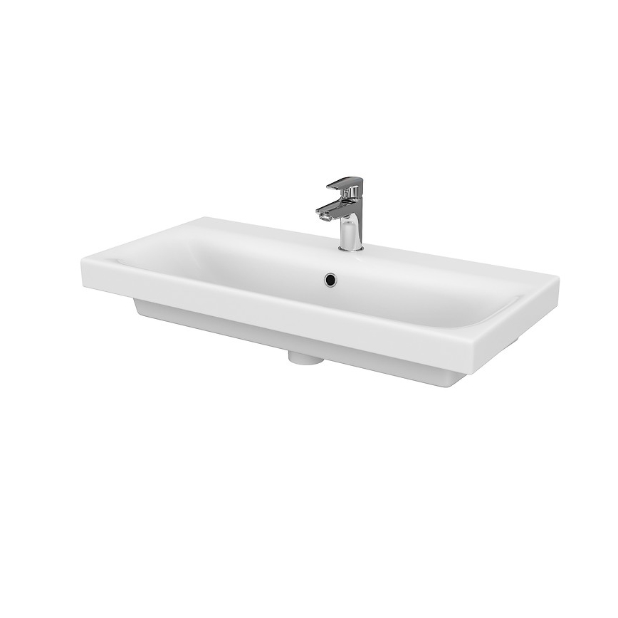 Cersanit S801-225-DSM - Armário suspenso para casa de banho com bacia MEDA SLIM 62x80 cm branco brilhante
