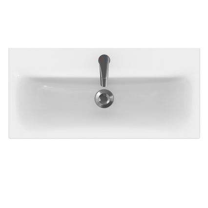 Cersanit S801-225-DSM - Armário suspenso para casa de banho com bacia MEDA SLIM 62x80 cm branco brilhante