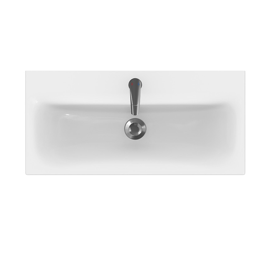 Cersanit S801-225-DSM - Armário suspenso para casa de banho com bacia MEDA SLIM 62x80 cm branco brilhante