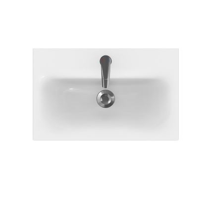 Cersanit S801-227-DSM - Armário suspenso para casa de banho com bacia MEDA SLIM 62x60 cm branco brilhante