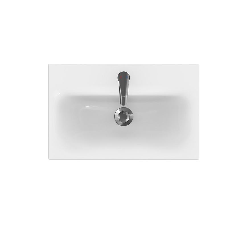 Cersanit S801-227-DSM - Armário suspenso para casa de banho com bacia MEDA SLIM 62x60 cm branco brilhante