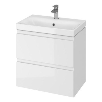 Cersanit S801-227-DSM - Armário suspenso para casa de banho com bacia MEDA SLIM 62x60 cm branco brilhante