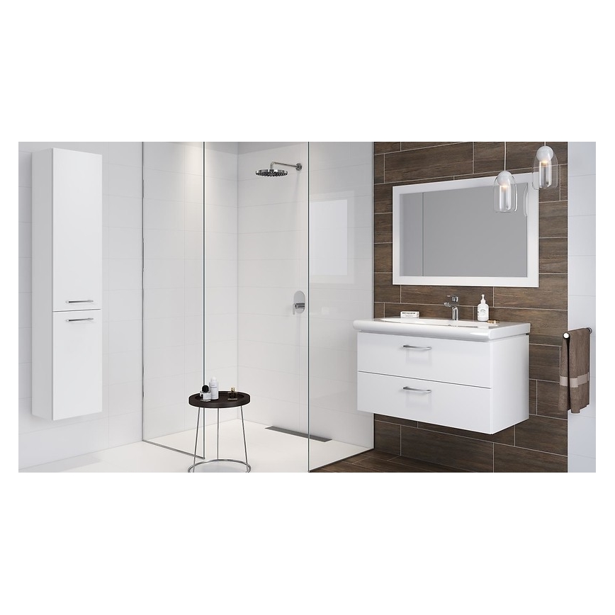 Cersanit S801-338-DSM - Armário suspenso para casa de banho com bacia ELODY 46x80 cm branco
