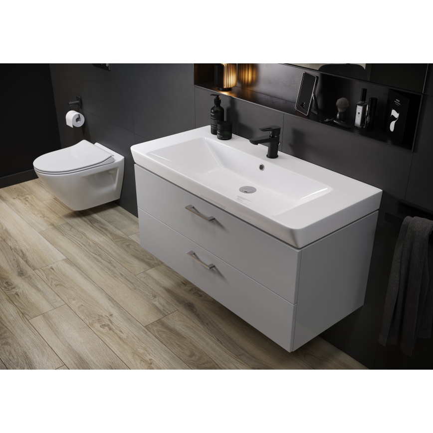Cersanit S801-338-DSM - Armário suspenso para casa de banho com bacia ELODY 46x80 cm branco