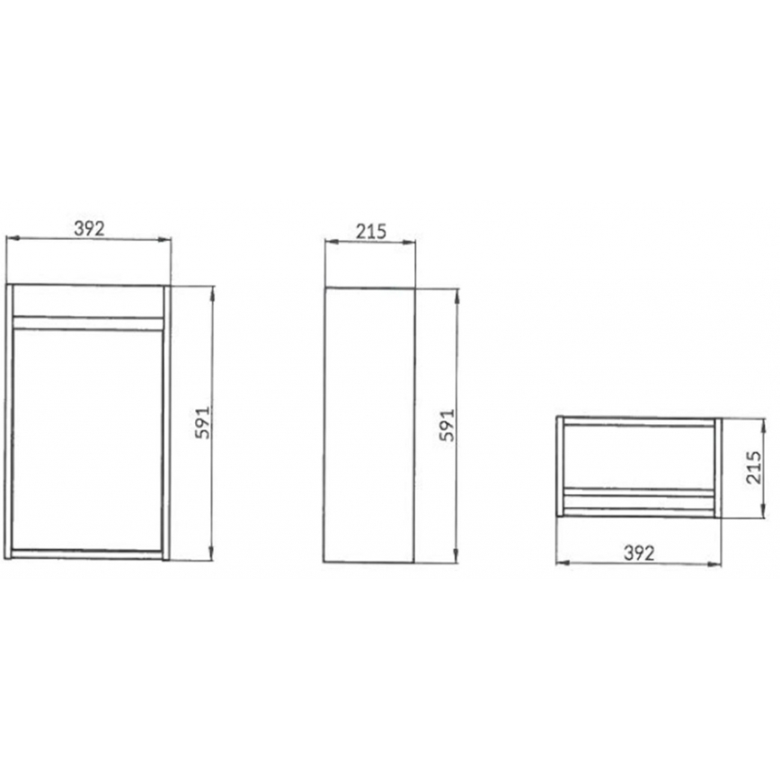 Cersanit S924-001 - Móvel de casa de banho para lavatório BARBARA 59,3x39,2 cm branco brilhante