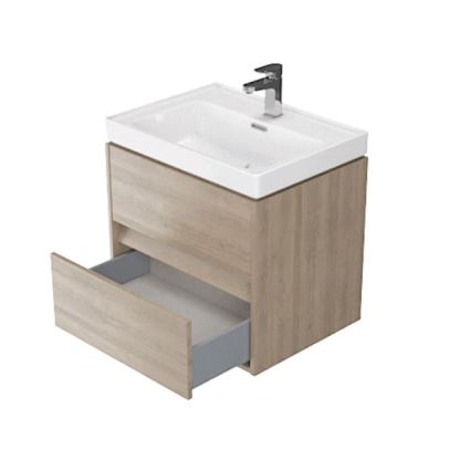 Cersanit S924-008 - Hanging casa de banho basin armário BARBARA 53,3x59,4 cm carvalho