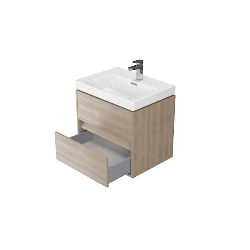 Cersanit S924-008 - Hanging casa de banho basin armário BARBARA 53,3x59,4 cm carvalho