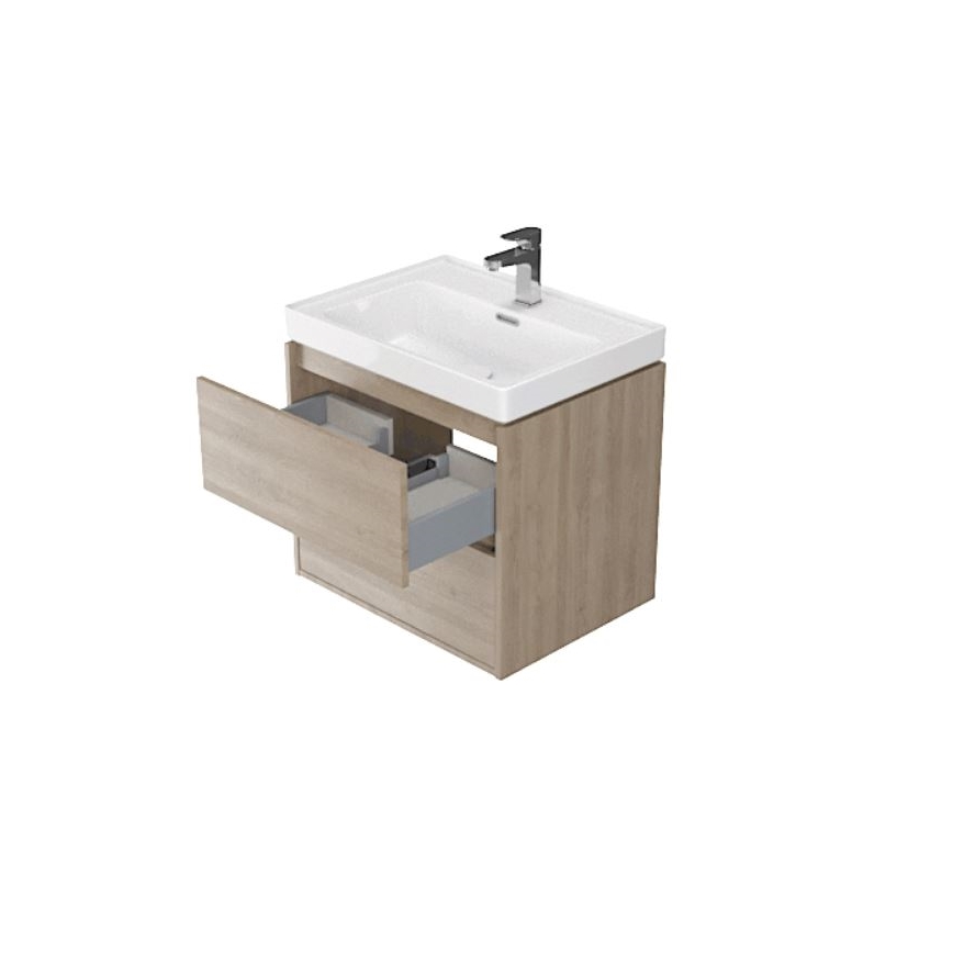 Cersanit S924-008 - Hanging casa de banho basin armário BARBARA 53,3x59,4 cm carvalho