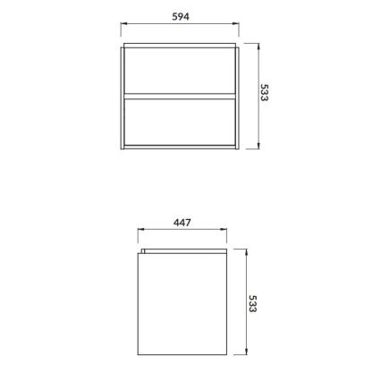 Cersanit S924-008 - Armário de banheiro suspenso para pia CREA 53,3x59,4 cm carvalho