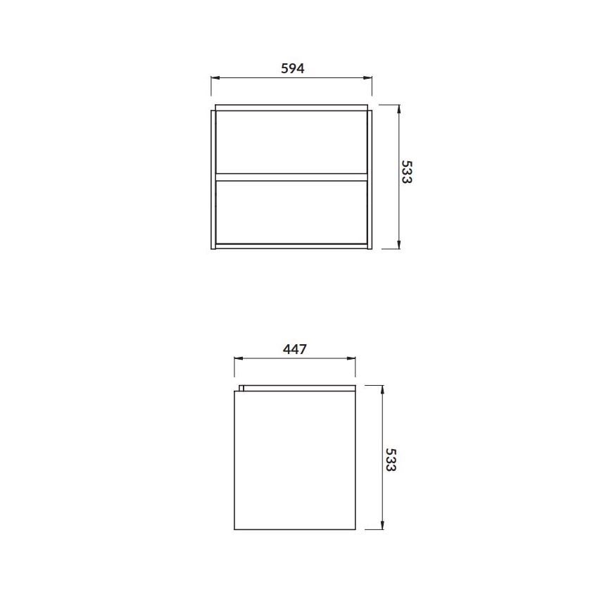 Cersanit S924-008 - Armário de banheiro suspenso para pia CREA 53,3x59,4 cm carvalho