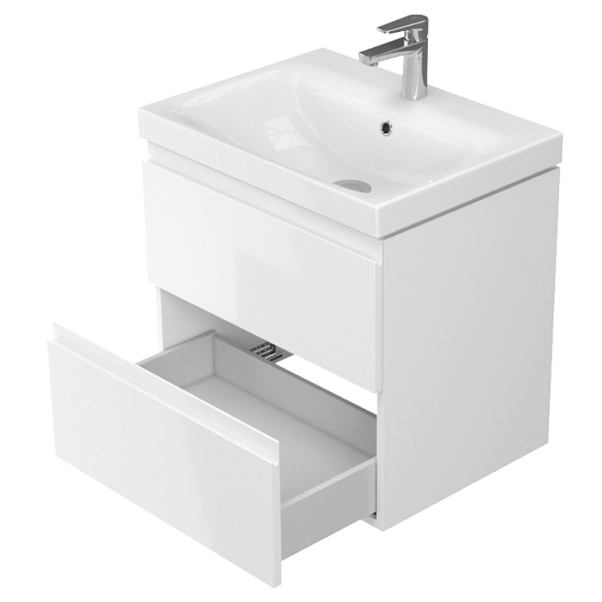 Cersanit S929-010 - Armário de banheiro suspenso para pia MEDDIE 57x59,5 cm branco brilhante
