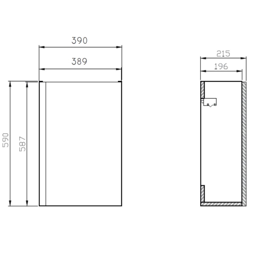 Cersanit S929-014 - Móvel de casa de banho para lavatório MEDDIE 59x39 cm branco brilhante