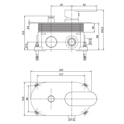 Cersanit S951-305 -Torneira de duche para instalação embutida CREA cromado brilhante