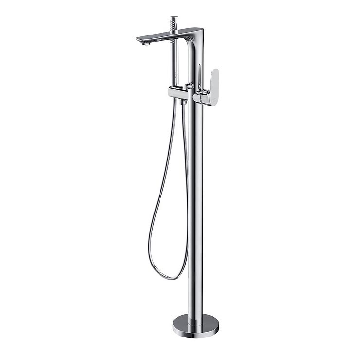 Cersanit S951-306 - Conjunto de banheira independente com torneira CREA cromo brilhante