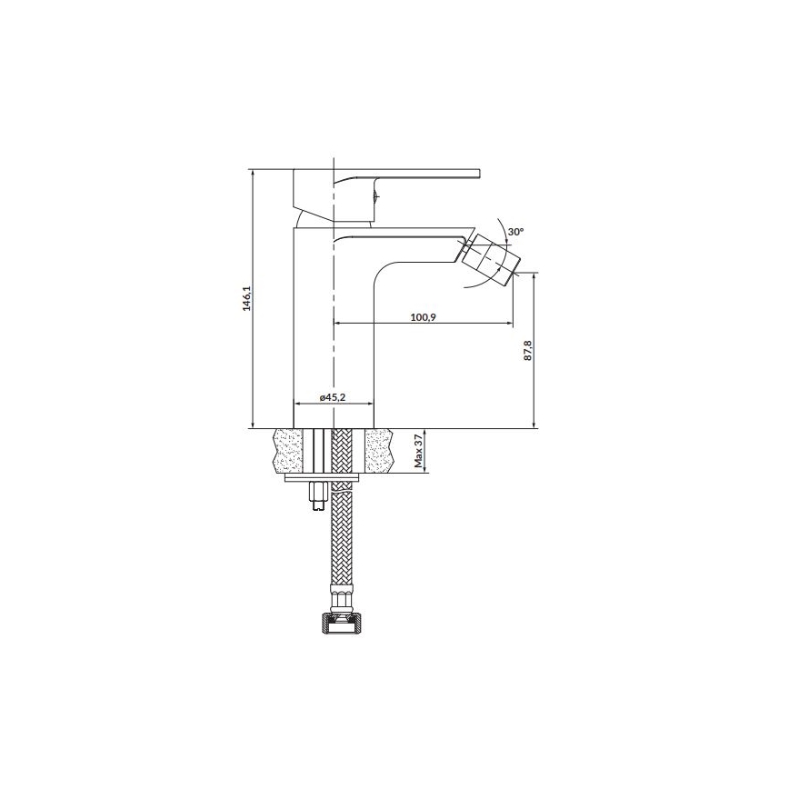 Cersanit S951-315 - Torneira de bidé CREA cromado brilhante