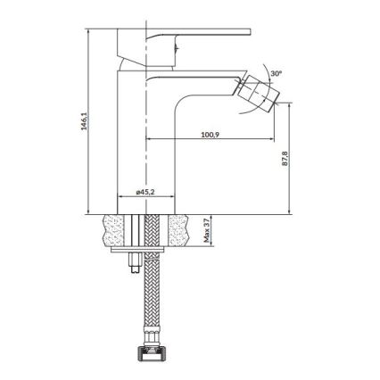Cersanit S951-316 - Torneira de bidé CREA preto
