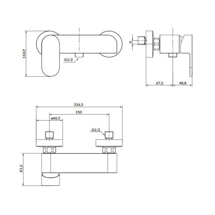 Cersanit S951-319 - Torneira de duche CREA cromado brilhante