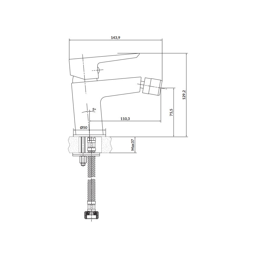 Cersanit S951-348 - Torneira de bidé MILLE branco