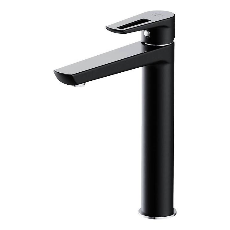 Cersanit S951-356 - Torneira do lavatório MILLE 27 cm preto + lixo