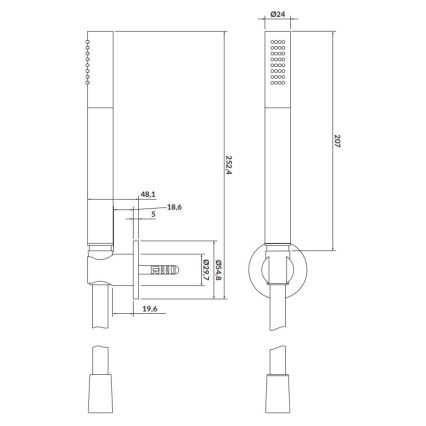 Cersanit S951-401 - Conjunto de chuveiro CREA níquel