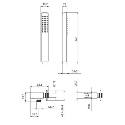 Cersanit S951-522 - Conjunto de chuveiro MILLE cromo brilhante