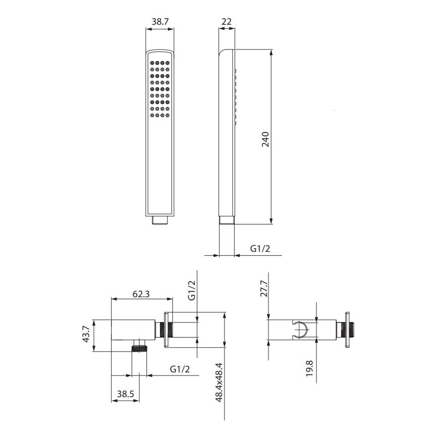 Cersanit S951-522 - Conjunto de chuveiro MILLE cromo brilhante