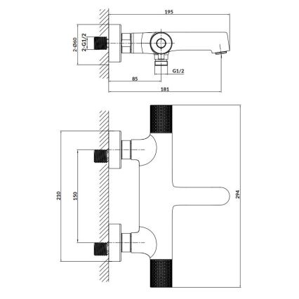 Cersanit S951-563 - Torneira termostática para banheira ZEN cromado brilhante