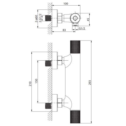 Cersanit S951-581 - Torneira termostática para duche ZEN cromado brilhante