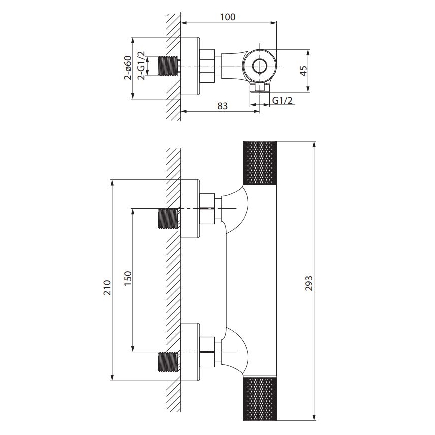 Cersanit S951-581 - Torneira termostática para duche ZEN cromado brilhante