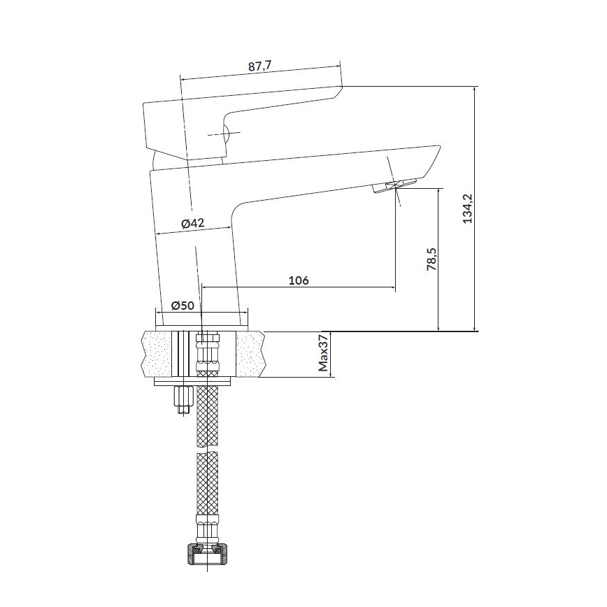 Cersanit S952-003 -Conjunto de casa de banho com torneira + torneira do lavatório MILLE cromado brilhante