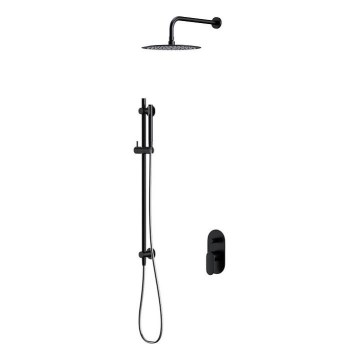 Cersanit S952-009 - Conjunto de duche com torneira embutida CREA preto
