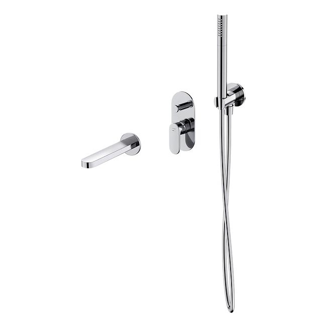 Cersanit S952-035 - Conjunto para banheira com torneira embutida CREA cromado brilhante