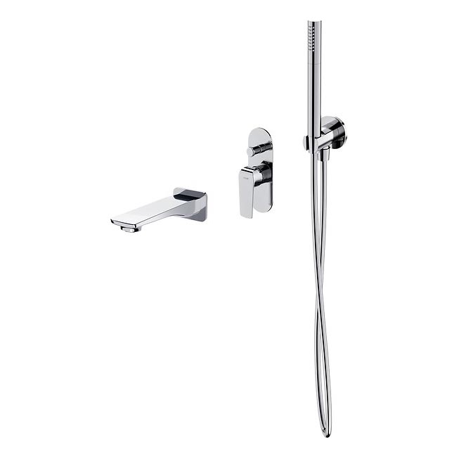 Cersanit S952-036 - Conjunto para banheira com torneira embutida CITY cromado brilhante