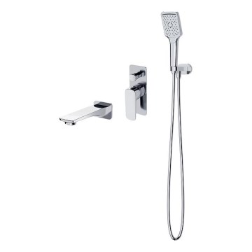 Cersanit S952-039 - Conjunto para banheira com torneira embutida LARGA cromado brilhante